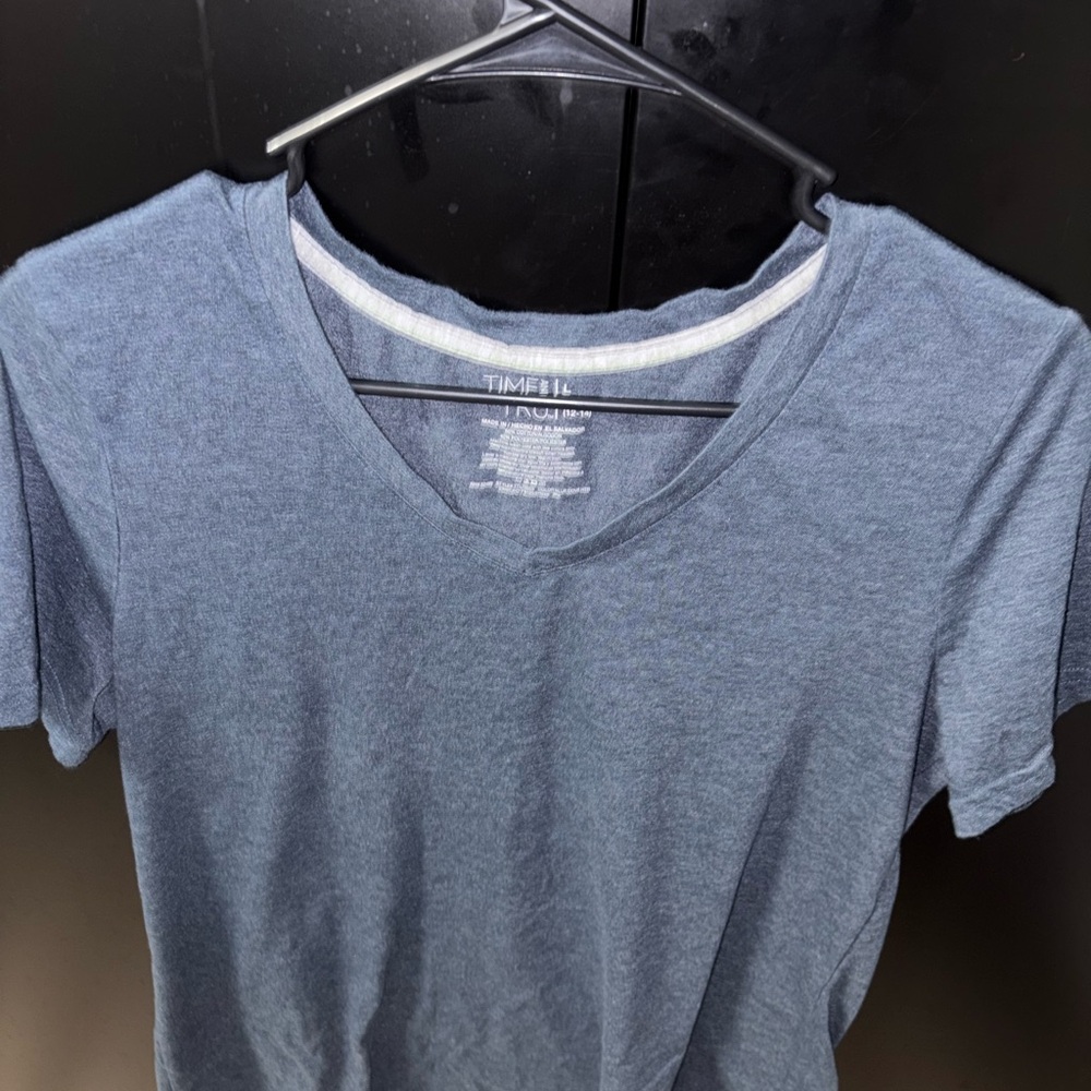 Time and Tru Blue Short Sleeve Tee